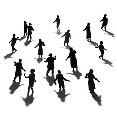 Fototapeta premium scary shadows isolated on a transparent background, generative ai