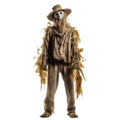 Fototapeta premium scarecrow isolated on a transparent background, generative ai