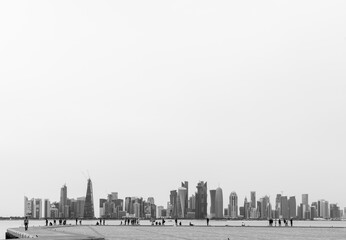 Silhouette of Doha architecture , Qatar