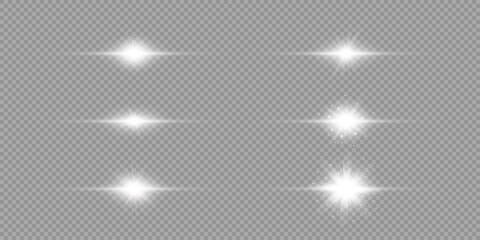 White horizontal light effect of lens flares