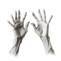 creepy hands isolated on a transparent background, generative ai