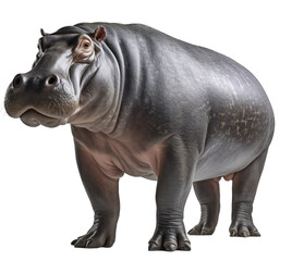 Obraz premium Hippo isolated on the transparent background PNG. AI generative.
