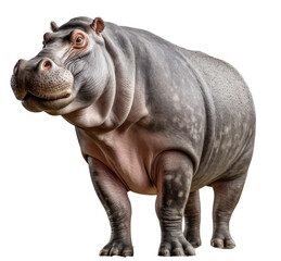 Hippo isolated on the transparent background PNG. AI generative.