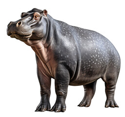 Naklejka premium Hippo isolated on the transparent background PNG. AI generative.