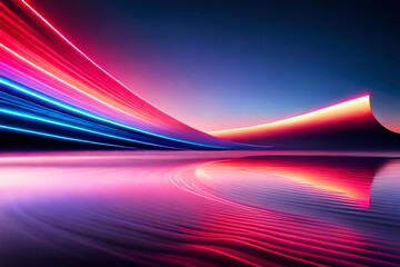 abstract neon wave lights background