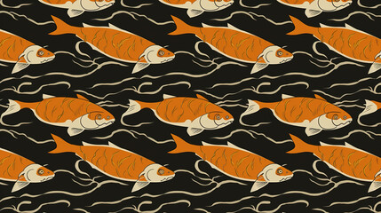 simple modern looking koi fish palette, ai generated image