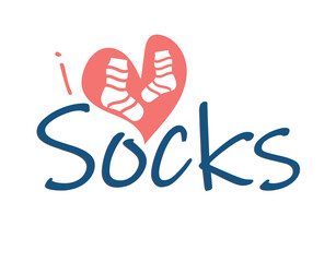 I Love Socks Logo Motto