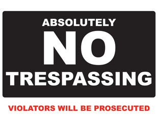 Absolutely No Trespassing Warning Sign