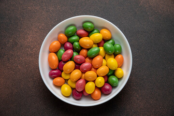 Delicious candy on a plate. Close up