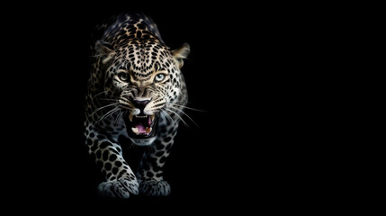 Obraz premium an aggresive roaring jaguar wallpaper artwork, ai generated image