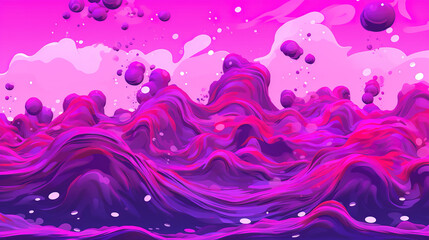 Fototapeta na wymiar modern cool pink inspired cartoon waves, wallpaper design, ai generated image