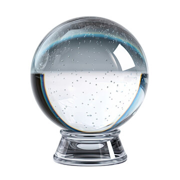 crystal ball isolated on a transparent background, generative ai