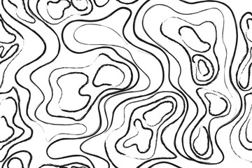 Vector seamless pattern from abstract texture with monochrome stains of liquid. Creative background with black stripes. Decorative design black wavy stripes optical art illusion.