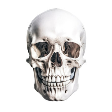 skull isolated on a transparent background, generative ai