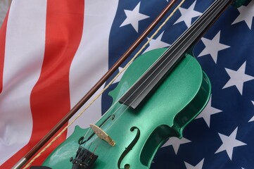 violin and flag