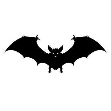bat silhouette isolated on a transparent background, generative ai