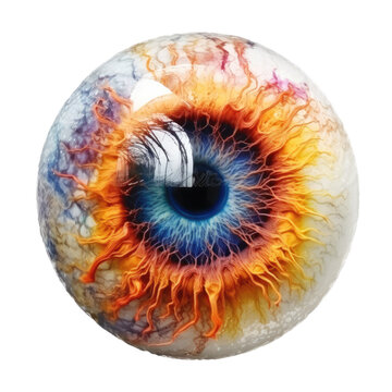 monsters eye isolated on a transparent background, generative ai