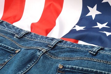 american flag on jeans
