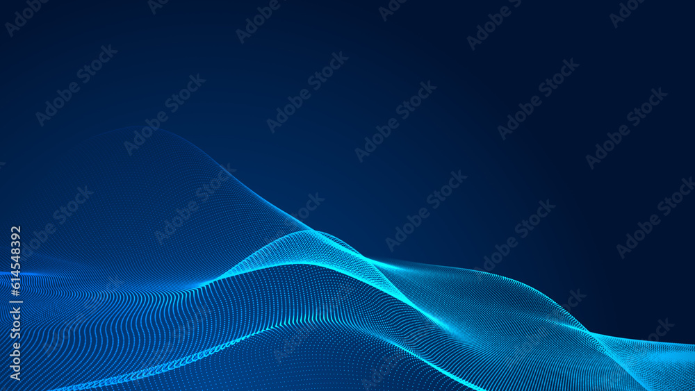 Canvas Prints abstract dot white blue wave gradient texture technology background.