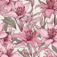 Blushing Lily Tapestry - Generative AI
