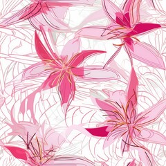 Blushing Lily Tapestry - Generative AI