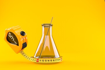 Chemistry flasks with measuring tape