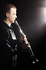 Clarinet player classical musician playing concert