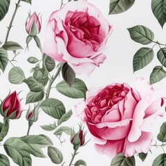 Crimson Rose Tapestry - Generative AI