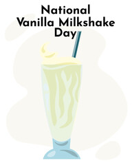 National Vanilla Milkshake Day, idea for vertical poster, banner, flyer