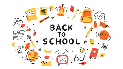 set of doodles elements for school, doodle school, school theme, school doodles, inscription in a notebook, training, lessons, time for training, Set of school tools, set of education icons	