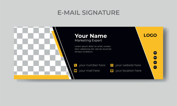 Corporate and Professional Email Signature. Creative Multipurpose business email footer template.