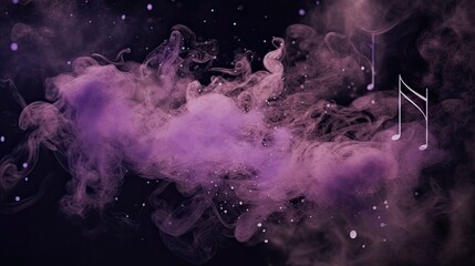 Lilac smoke and particle effects, background, smoke backdrop, AI