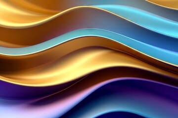 Chromatic Waves: A Futuristic Journey Through Golden, Purple, Orange, and Blue Stripes, Generative AI