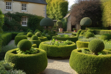 Garden with Topiary Landscaping.