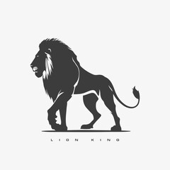 Lion King vector logo template. Wild animal lion.