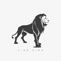 Lion King vector logo template. Wild animal lion.