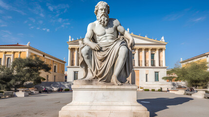 Socrates statue in Athens in front of the National Academy