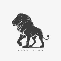 Lion King vector logo template. Wild animal lion.