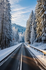 Obraz premium A scenic european Road. AI generative