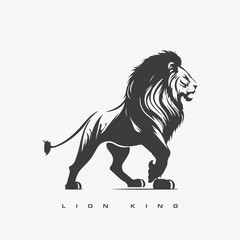 Lion King vector logo template. Wild animal lion.