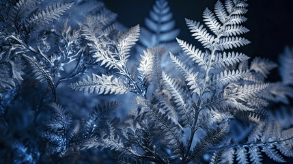 idea for an organic background or banner design made from intertwined fern leaves, AI generated