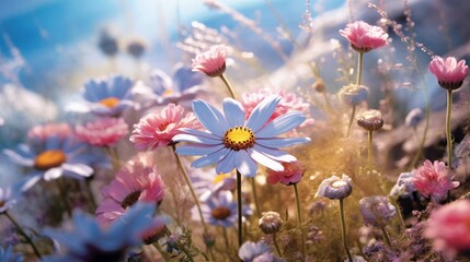 Obraz na płótnie Canvas Colorful meadow and wildflowers