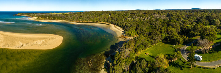 Fototapeta premium Mallacoota Inlet where the sea meets the river
