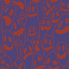 Halloween ghost seamless pattern for wrapping paper and linens and fabrics and kids clothes print