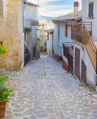 Fototapeta na wymiar Alley in the village of Nespolo. Italy.