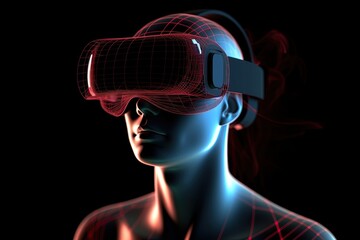 VR headset, Virtual reality concept, created with AI, AI, generative AI