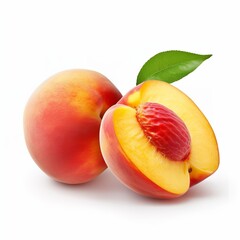 peaches isolated on white background