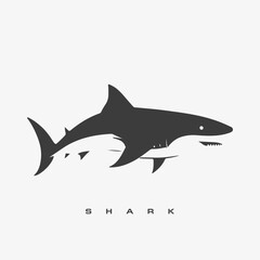 Modern vector shark logo template.