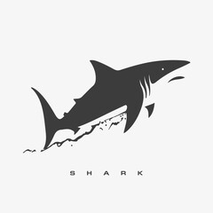 Modern vector shark logo template.