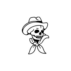 vector illustration of a skull wearing a hat
